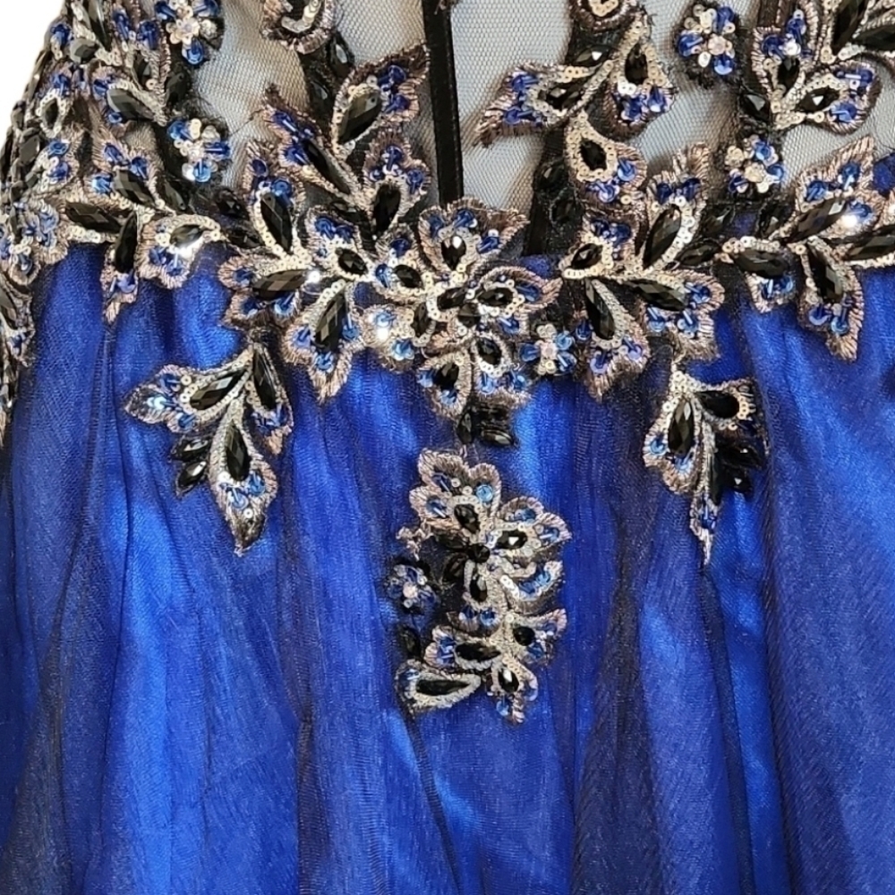 𝅺Alyce Paris Tulle Ballgown Formal Beaded Sweetheart Neckline Dress - Picture 6 of 9
